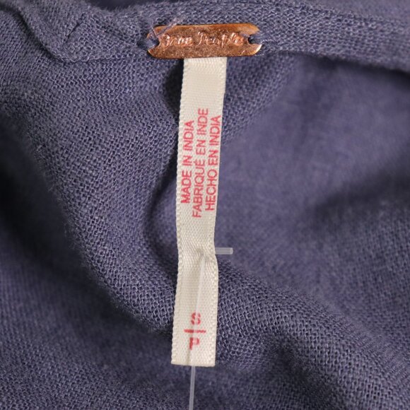 Free People Julietta Off Shoulder Maxi Dress S Blue Granite Linen Puff Sleeve - Picture 4 of 16